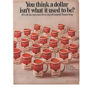 Campbells Tomato Soup / Winston Cigarette Advertisement Vtg 1968 Food Cigarette
